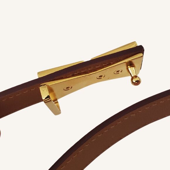 M.A.M.A. Crown Collection Women\'s Light Pink Leather Golden Buckle Belt main image 4
